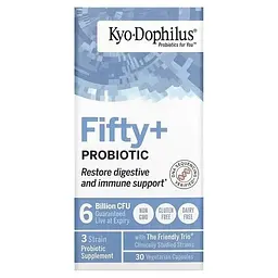 Пробіотик Kyolic Kyo-Dophilus Fifty+Probiotic 6 млрд КУО 30 вегетаріанських капсул - мініатюра 3