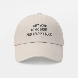 Кепка «I just want to go home and read my book» бежева - мініатюра 6