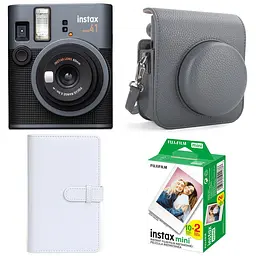 Подарунковий набір Фотоапарат Fujifilm Instax Mini 41 Фотопапір 20 шт. Чохол Фотоальбом на 108 фото сірий
