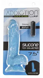 Фалоімітатор, що світиться в темряві Addiction Luke 7.5 Blue, 19х3.8 см (блакитний) - мініатюра 6