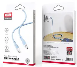 Кабель XO NB208A USB-C - Lightning Liquid Silicone 20W 3A 1 метр блакитний - мініатюра 2