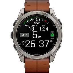 Смарт-годинник Garmin Fenix 8 AMOLED Sapphire 51mm Titanium with Chestnut Leather Band [010-02905-40] [115083] - мініатюра 10