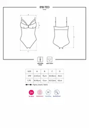 Мереживне боді з доступом 818-TED-1 teddy XS/S чорне - мініатюра 7