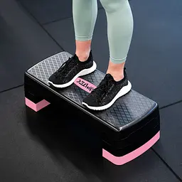 Степ-платформа Gymtek 3-х рівнева чорно-рожева - мініатюра 5
