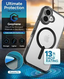 Чохол протиударний ZAGG Gear4 Crystal Palace MagSafe для iPhone 16 Прозорий + Чорний - мініатюра 5