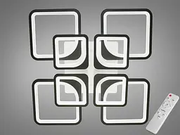 Світильник стельовий LED Diasha 8060-4+4BKM 150W, 7425 лм, чорний, діаметр 60 см, сучасний стиль для дому