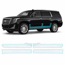 Антигравійна захисна бронеплівка за лекалами для Cadillac Escalade IV 2015-2020 - нижня зона кузова пороги
