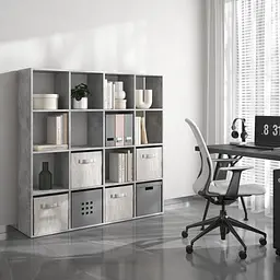 Книжкова полиця стелаж Vays M-14 з 16 комірками ЛДСП 143x29x143 см для дому офісу дитячої або вітальні - мініатюра 5