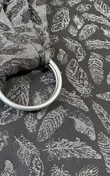 Жакардовий слінг з кільцями для малюків 0 - 36 місяців Coolbabka Feathers Сірий - мініатюра 2