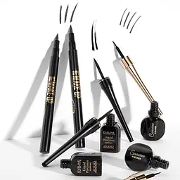 Підводка для очей Eveline Cosmetics Liquid Precision Eyeliner 2000 водостійка чорна 4 мл - мініатюра 2