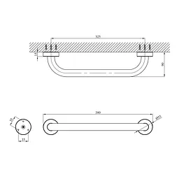 Поручень для ванни Kroner KRM Rizze - ACC3518 CV022919, Хром - мініатюра 2