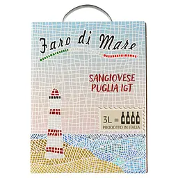 Вино Faro Di Mare Vino Sangiovese Puglia Igt, червоне, сухе, 3 л