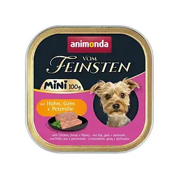 Вологий корм Animonda Vom Feinsten Adult Mini для собак міні-порід, з куркою, гусаком + петрушкою, 100 г