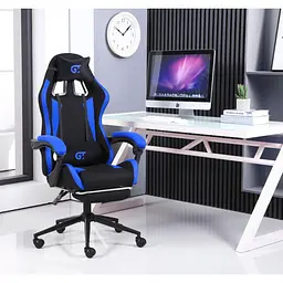 Геймерське крісло GT Racer чорне із синім (X-2324 Fabric Black/Blue) - мініатюра 3