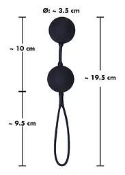 Вагінальні кульки Black Velvets Love Balls чорні - мініатюра 6