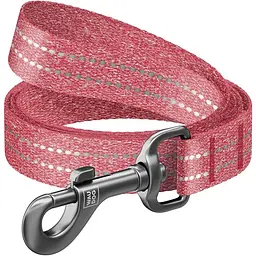 Повідець для собак Waudog Re-cotton, світловідбивний, M, 500х2 см, червоний