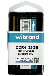Модуль пам'яті Wibrand DDR4 32GB 3200MHz CL22 SODIMM (WI3200DDR4S/32GB) - мініатюра 3