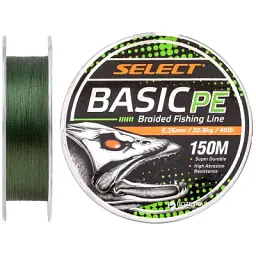 Шнур Select Basic PE 150m Dark Green 0.26mm 45lb/20.8kg (1870.18.74)