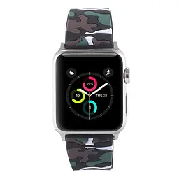 Ремінець Creasted для годинника Apple Watch 38 мм 40 мм силіконовий з пряжкою, Camouflage with brown - мініатюра 3