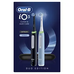 Набір електричних зубних щіток Oral-B iO3 чорна та блакитна + Футляр - мініатюра 10