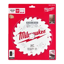 Диск пиляльний по дереву PFTE MILWAUKEE, діаметр 210х30х1,9 мм, 24 зуб. - мініатюра 2