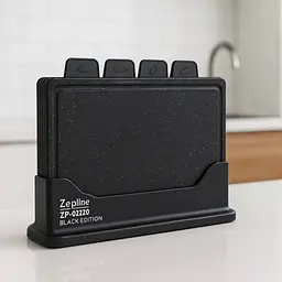 Набір обробних дощок Zepline ZP-00220 Чорний — 5 предметів із підставкою - мініатюра 3
