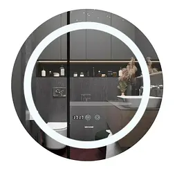 Дзеркало Mixxus PLAIN MC02-80 з LED Touch, Anti-fog, димером, регулюванням яскравості, годинником (MI6931) - мініатюра 1