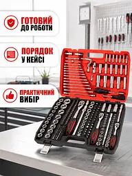 Набір інструментів для авто 216 предметів у кейсі з головками і ключами (49676046) - мініатюра 8