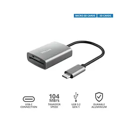 Зчитувач флеш-карт Trust Dalyx Fast USB-С Card reader (24136) - мініатюра 10