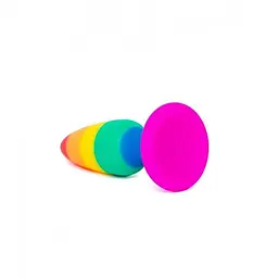 Анальна пробка Wooomy Hiperloo Silicone Rainbow Plug M, 11х2.9 см - мініатюра 5