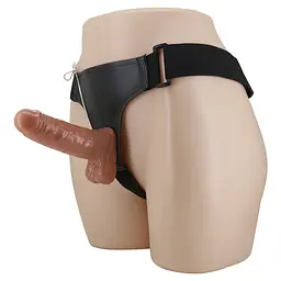 Страпон з вібрацією Ultra Vibrating LyBaile коричневий - мініатюра 3