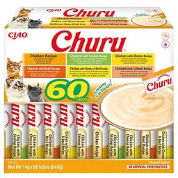 Вологі ласощі для котів INABA Churu вершковий мус в стіках Різновиди курки 14 г (60 шт в упаковці)