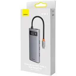 Хаб конвертер Baseus Metal Gleam Series 4-in-1 Multifunctional Type-C WKWG070113 - мініатюра 2