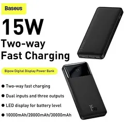 Зовнішній акумулятор Baseus Bipow Digital Display Power Bank 10000mAh 15W (PPDML-I01) - мініатюра 2