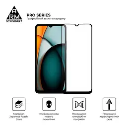 Захисне скло на Xiaomi Redmi A3/A3x Poco C61 4G з олеофобним покриттям, Pro, повне проклеювання, антистатичний і пиловідштовхуючий шар, 9H, самоклеючеся, 2.5D, на весь екран, антистатичний клей, ArmorStandart (ARM74453) - мініатюра 2