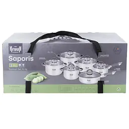 Набір посуду Krauff Saporis 12 предметів: ковш, сотейник, 4 каструлі (26-242-051) - мініатюра 8