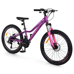 Велосипед PROFI BALANCE 24", алюмінієва рама 11", 21 швидкість, сливовий (BL-2406)