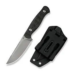 Ніж фіксований туристичний Weknife Notchline, (8.7 см) CPM S35VN /Carbon Fiber чорний з чохлом - мініатюра 4