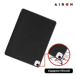 Чехол AIRON Premium SOFT для iPad Air 13 2024 с защитной пленкой и салфеткой Black - мініатюра 10