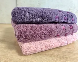 Набір махрових турецьких рушників Zeron 3 штуки 50х90 Microcotton Puanli Desen - мініатюра 3