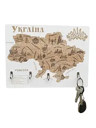 Дерев'яна Ключниця на стіну 35x29 см. №2