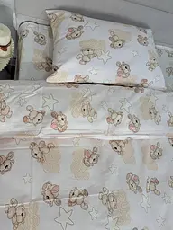 Дитячий комплект постільної білизни Ecotton 110х140 см персиковий Хмаринкові Ведмедики (21539) - мініатюра 2