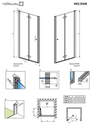 Душові двері Radaway Nes Black DWB 70 см 10029070-54-01L - мініатюра 2