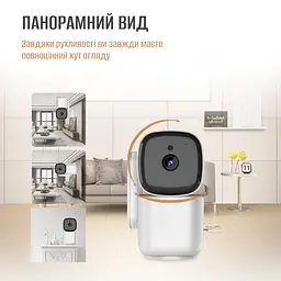 Розумна Wi-Fi IP камера для дому відеоспостереження Noxon Smart Camera 360 охорона для вашого будинку та квартири без сліпих зон із двостороннім зв'язком - мініатюра 3