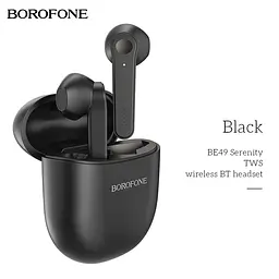 Bluetooth Стерео Гарнітура Borofone BE49 Serenity TWS Чорний - мініатюра 7