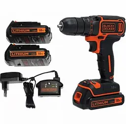 Акумуляторний дриль-шурупокрут Black+Decker з АКБ та ЗП BDCDD186KB - мініатюра 2