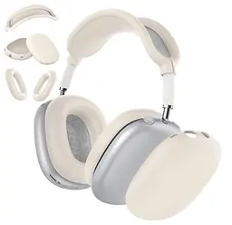 Чохол-накладка DK для Apple AirPods Max 1/2 | Silicone Candy Friendly 3в1 (ivory) - мініатюра 2