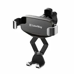 Автотримач для телефону ColorWay Gravity Mechanical, чорний, дефлектор повітроводу, поворот тримача на 360° (CW-CHG18-BK)
