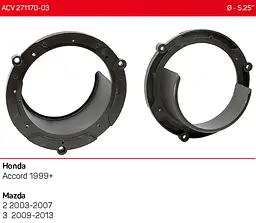Проставки під динаміки 130 мм / 5.25" ACV 271170-03 для автомобілів Honda Accord, Mazda 2, 3 - мініатюра 5