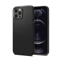 Чехол Spigen Liquid Air для iPhone 12 Pro/12 Matte Black (ACS01701) + защитное стекло